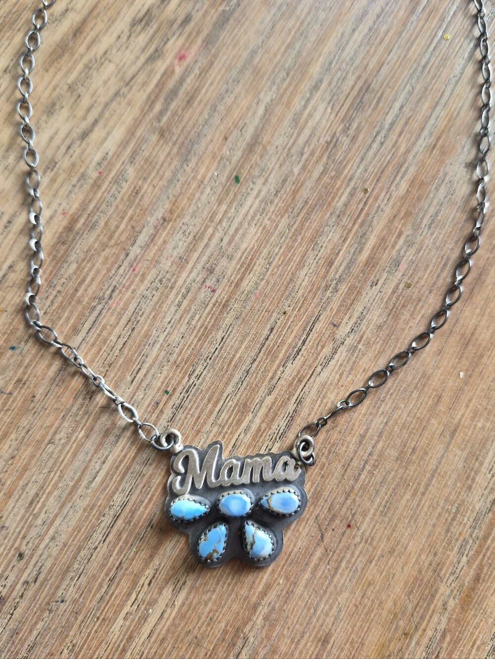 Mama Golden Hills Turquoise Silver Necklace